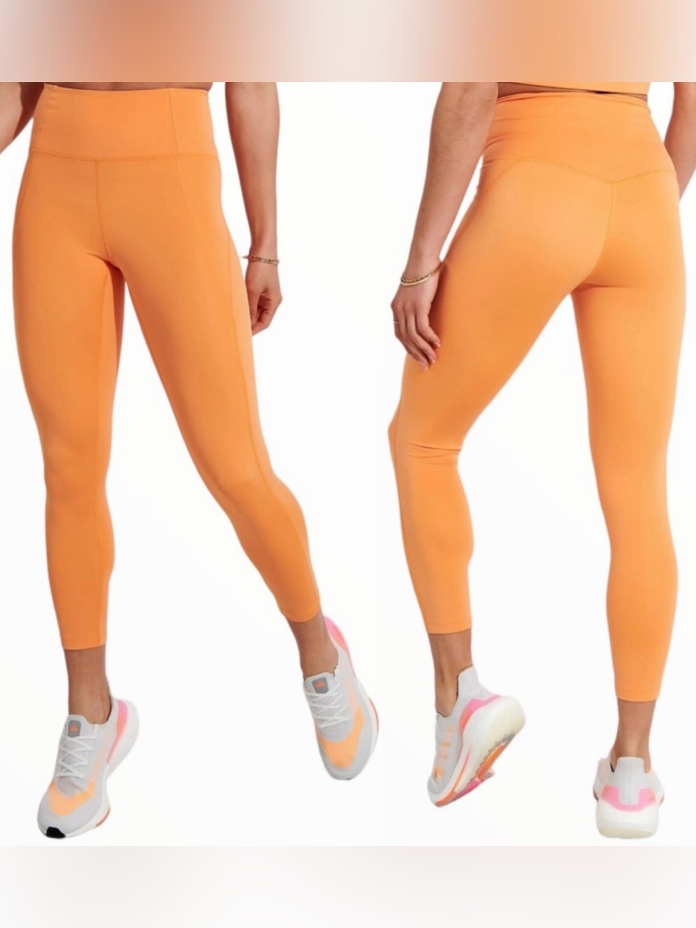Girlfriend Collective Women's High Waist 7/8 Leggings Horizen Orange Size S NWOT